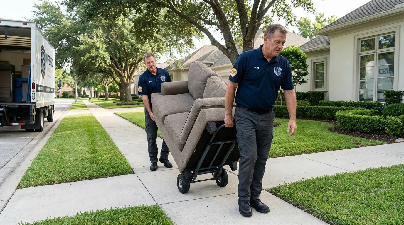 Local residential moving crew loading furniture in Crest Hill, IL